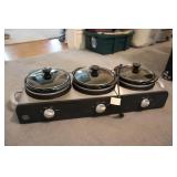 Bella Stainless Triple Slow Cooker Buffet