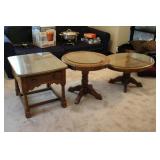 3-Piece Oak Coffee & End Table Set