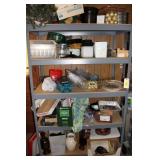 Metal Shelf & Contents
