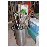 Large Stainless Wheeled Cooler & Lawn Dï¿½cor