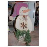 35' Lighted Wood Snowman