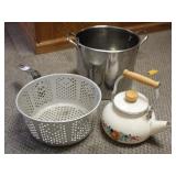 Stainless Pot, Fire Basket & Teapot