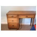 Ranch Oak 4 Drawer Kids Desk