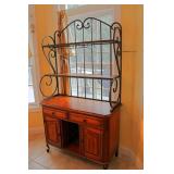 Modern Iron & Wood Decorative Baker/Wine Rack