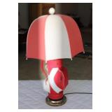 Vintage Red Golf Bag Lamp & Lampshade