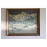 Vintage Print 'Fiery Peaks'