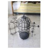 Black Metal Bird Cage, Candle Holder & Display