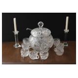Punch Bowl Set & Candle Holders