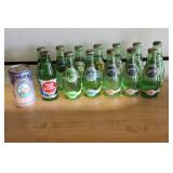 13 Vintage Bottles of Perrier & 1 Can of Alligator