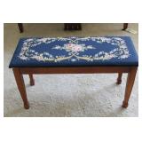 Needle-Point Top Piano Stool