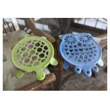 Metal Owl & Turtle Trivet/Plant Stands