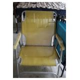 Folding Lawn Chairs - 2 blue, 1 yellow