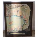 Framed Watercolor 'Golf Picture'