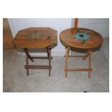 Small Wood Folding Table W/ Decorative Tops