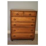 6 Drawer Ranch Oak Tall Boy Dresser