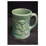 Vintage 1926 McCoy Green Pirate Mug
