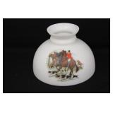 Milk Glass Fox Hunt Lamp Shade