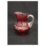 4 1/2" Cranberry Glass Pitcher