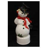 Musical Revolving Porcelain Snowman