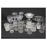 Etched Glasses, Pressed Compote & Misc.