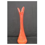 23" MCM Viking Glass Orange Vase