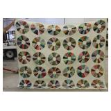 84" x 102" Machine Stitched Dresden Plate Quilt