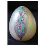 6 1/2" Borowski Art Glass Egg Paper Weight