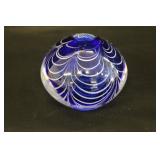 Cobalt Swirl Glass Paperweight