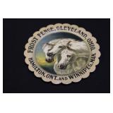 Frost Fence Tin Lithograph Advertising Tip Trap