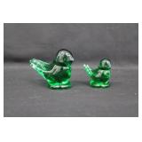 Vintage Green Hand-Blown Doves