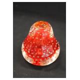 Lefton Red Art Glass Pear Paperweight