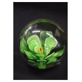 3.25" Murano Style Floral Paperweight