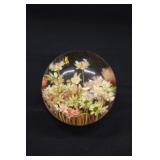 3" Floral Glass Paperweight