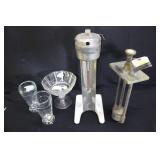 Malt Mixer, Glasses, & Dispenser