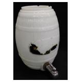 Milk Glass Barrel Beverage Dispenser & Base