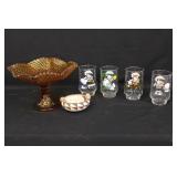 7Up Collector Glass & Amber Compote