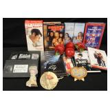 DVDs, VHS Videos, Plastic Fruit, & Figurines