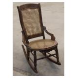 Walnut Cane Seat Rocking Chair