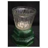 Art Deco Green & Clear Glass Soda Fountain Dispens