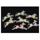 Vintage Plastic Horse Cake Candle Holders