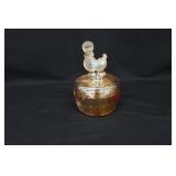 Carnival Glass Poodle Covered Dish