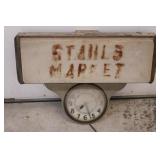 Vintage Stahls Market Lighted Clock