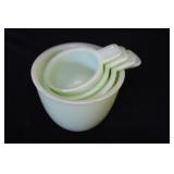 Set of Glass Jadeite Measuring Cups