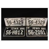 1955 & 1957 Iowa License Plate Sets