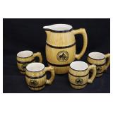 Vintage Kentucky Root Beer Barrel Pitcher & Mugs