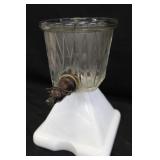 Vintage Milk Glass Soda Fountain Syrup Dispenser