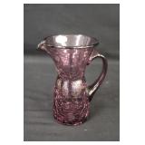 5" Rainbow Cranberry Crackled Glass Pitcher