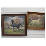 L. T. Conradt Dog and Horse Canvas Paintings