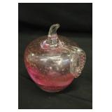 Large Glass Apple Paperweight