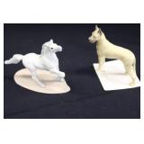 Hagen-Renaker Arabian Horse on Base & Great Dane